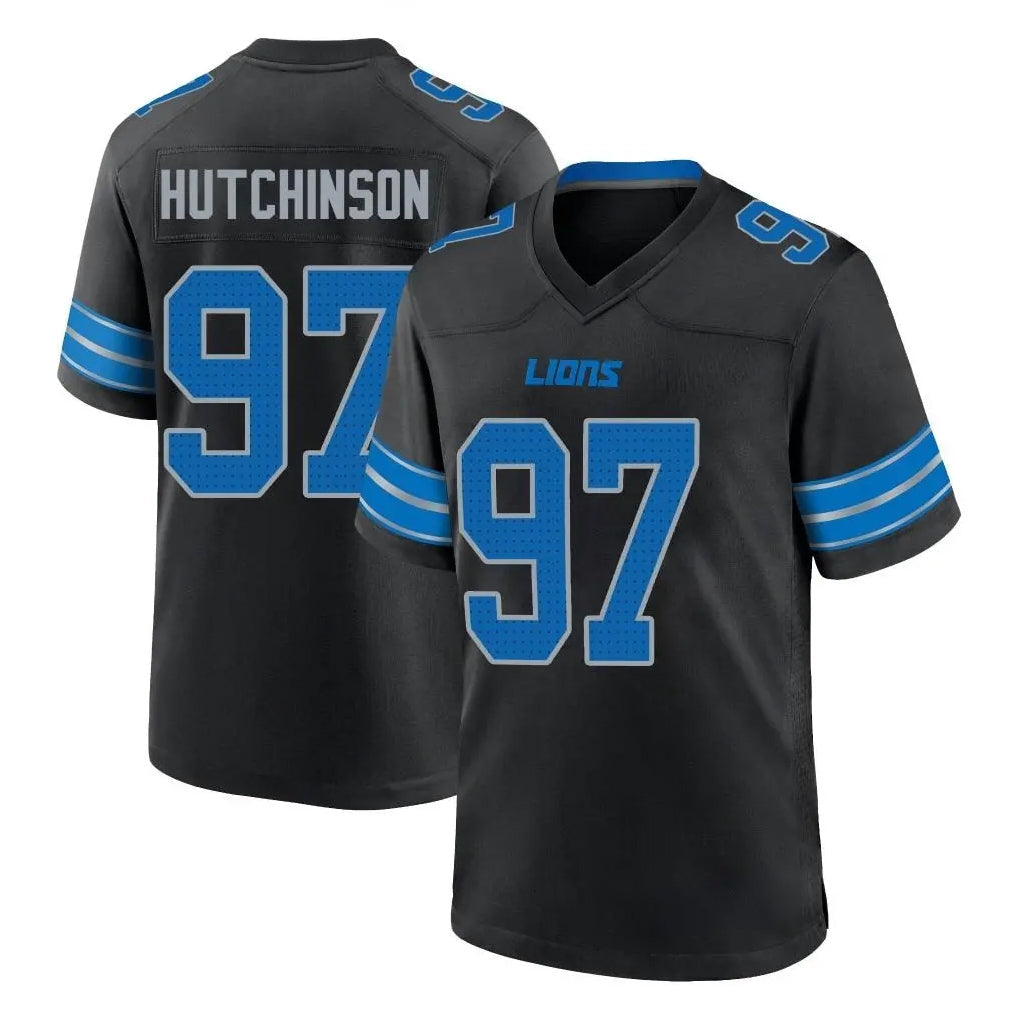 Rebec D.Lions #97 Aidan Hutchinson Player Black Alternate Home Game Stitched Jerseys