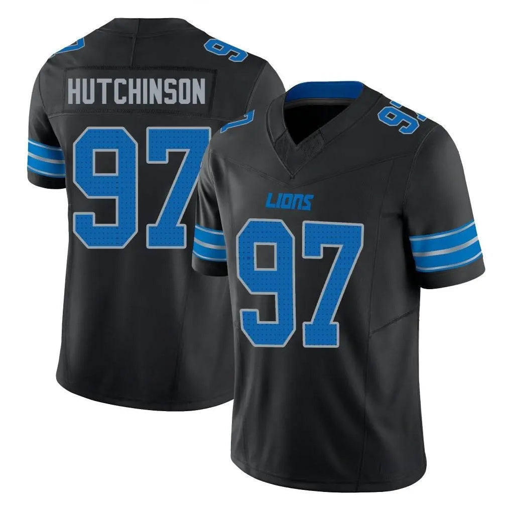 Rebec D.Lions #97 Aidan Hutchinson Player Black Alternate Vapor F.U.S.E. Limited Home Game Stitched Jerseys