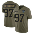 Rebec D.Lions #97 Aidan Hutchinson Player Olive 2025 Salute To Service Limited Home Game Stitched Jerseys