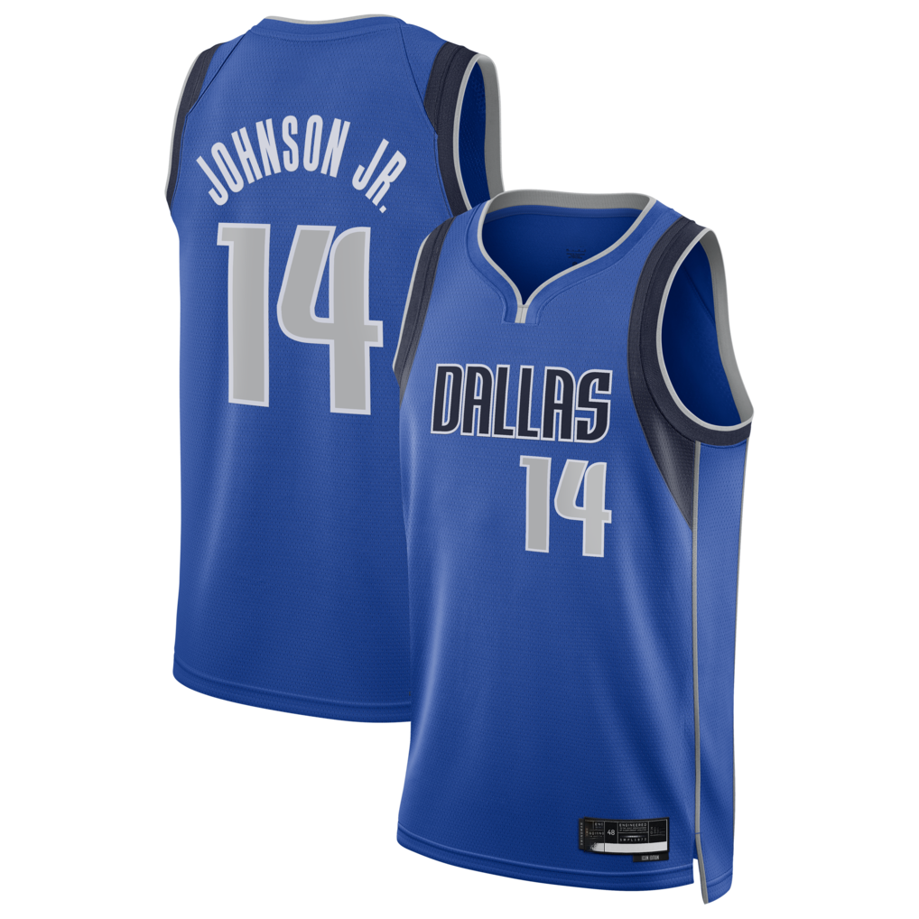 Rebec D.Mavericks #14 Morez Johnson Jr. Blue Swingman Jerseys - Icon Edition