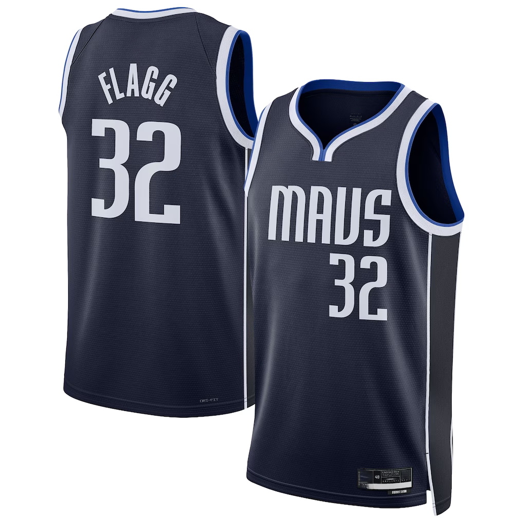 Rebec D.Mavericks #32 Cooper Flagg Navy Swingman Jerseys - Statement Edition