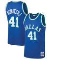 Rebec D.Mavericks #41 Dirk Nowitzki Mitchell & Ness Blue 199899 Hardwood Classics Swingman Jerseys