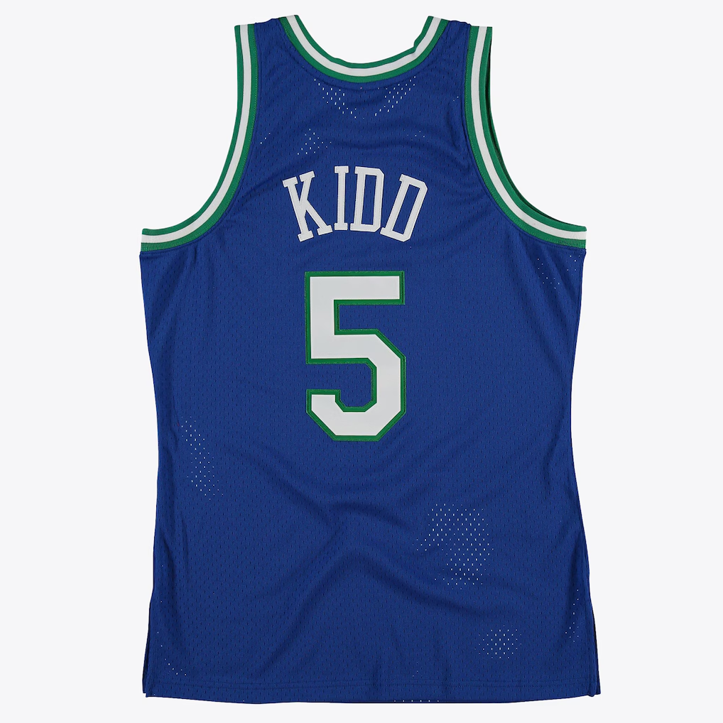 Rebec D.Mavericks #5 Jason Kidd Royal 1997 Hardwood Classics Road Swingman  By Mitchell & Ness Stitched Jerseys