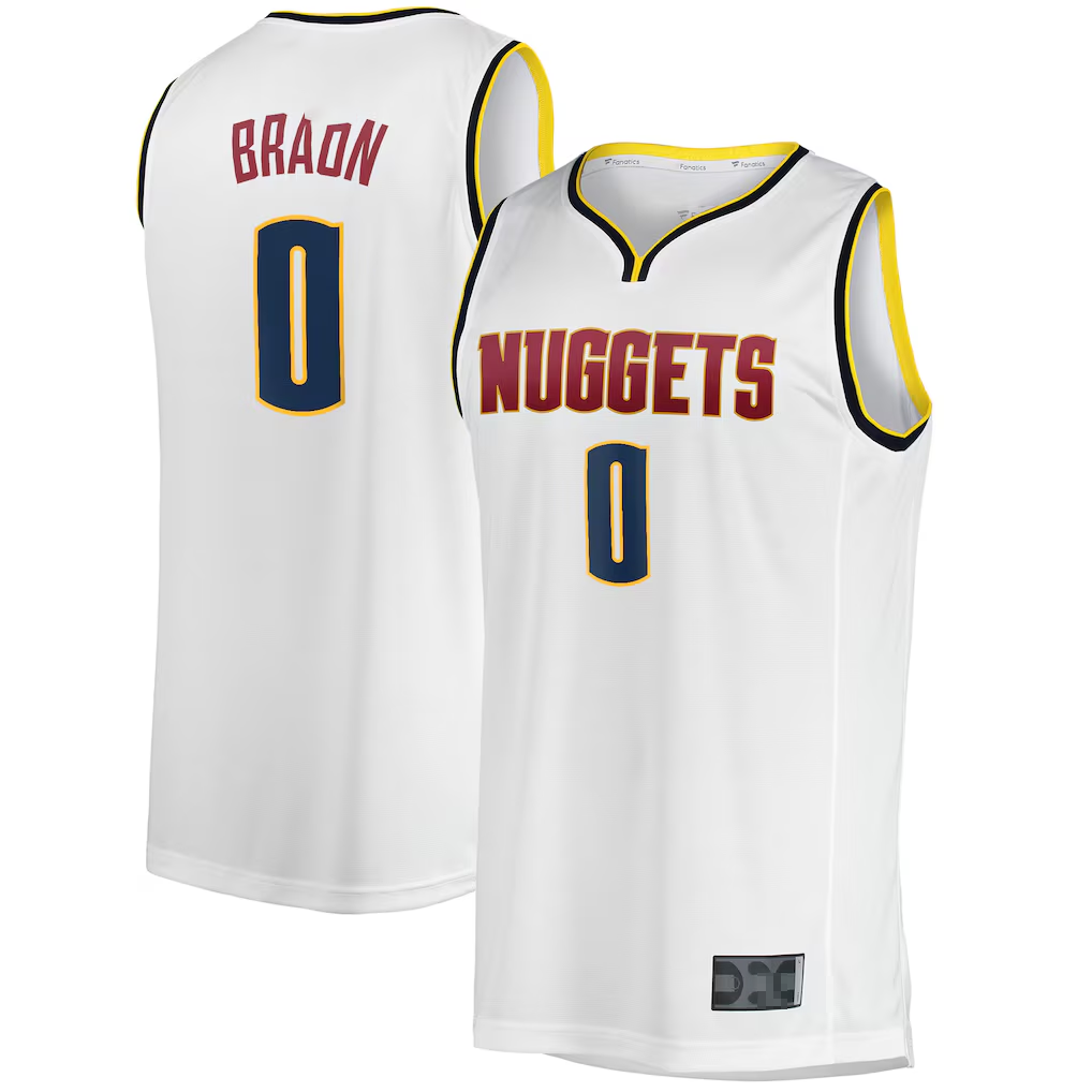 Rebec D.Nuggets #0 Christian Braun  White Fast Break Player Jerseys - Association Edition