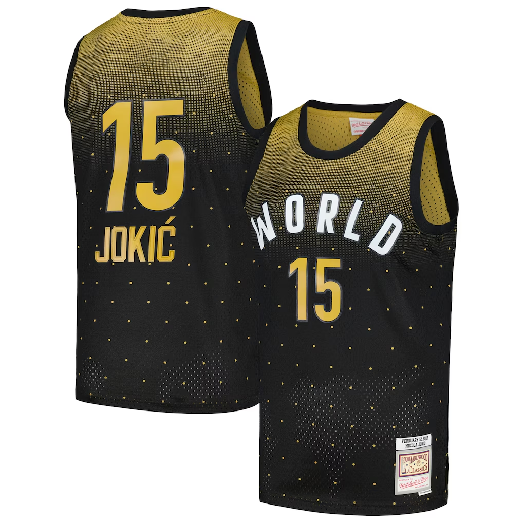 Rebec D.Nuggets #15 Nikola Jokic Rising Stars Challenge Mitchell & Ness Black Hardwood Classics Swingman Jerseys