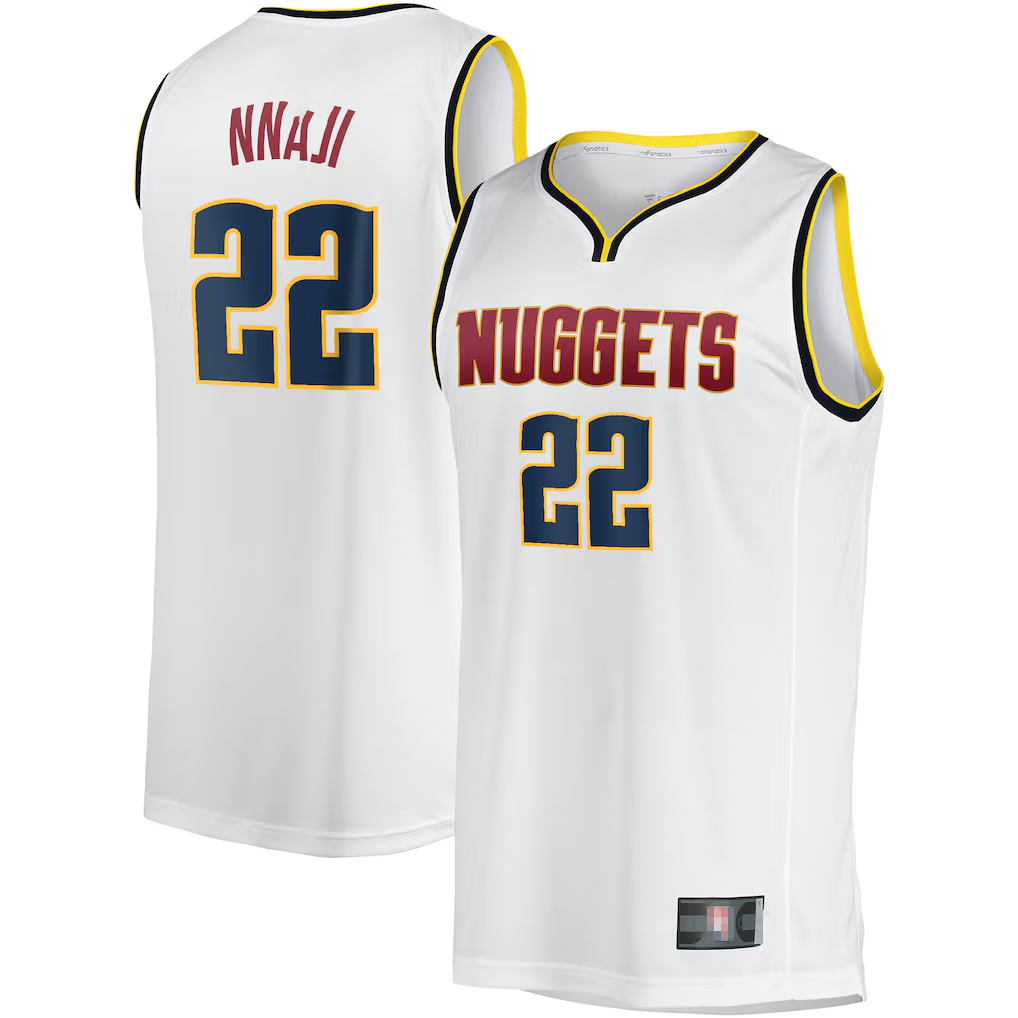 Rebec D.Nuggets #22 Zeke Nnaji White Fast Break Player Jerseys - Association Edition