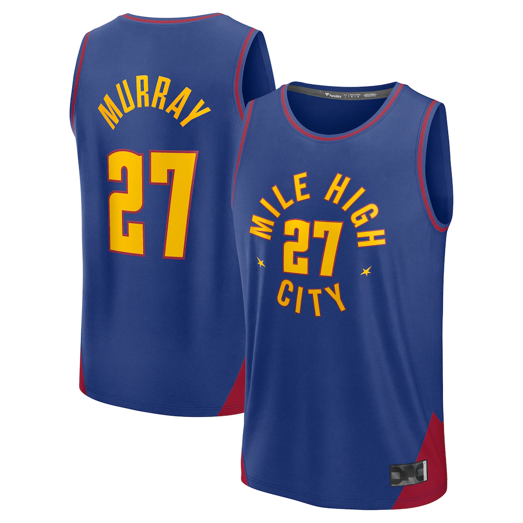 Rebec D.Nuggets #27 Jamal Murray Blue Fast Break Replica Player Jerseys - Statement Edition