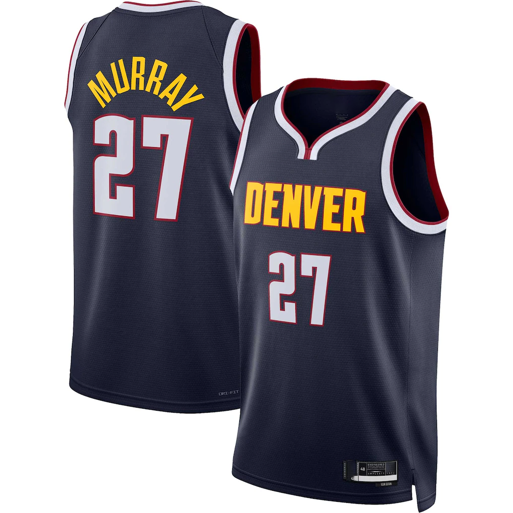 Rebec D.Nuggets #27 Jamal Murray Navy Swingman Jerseys - Icon Edition