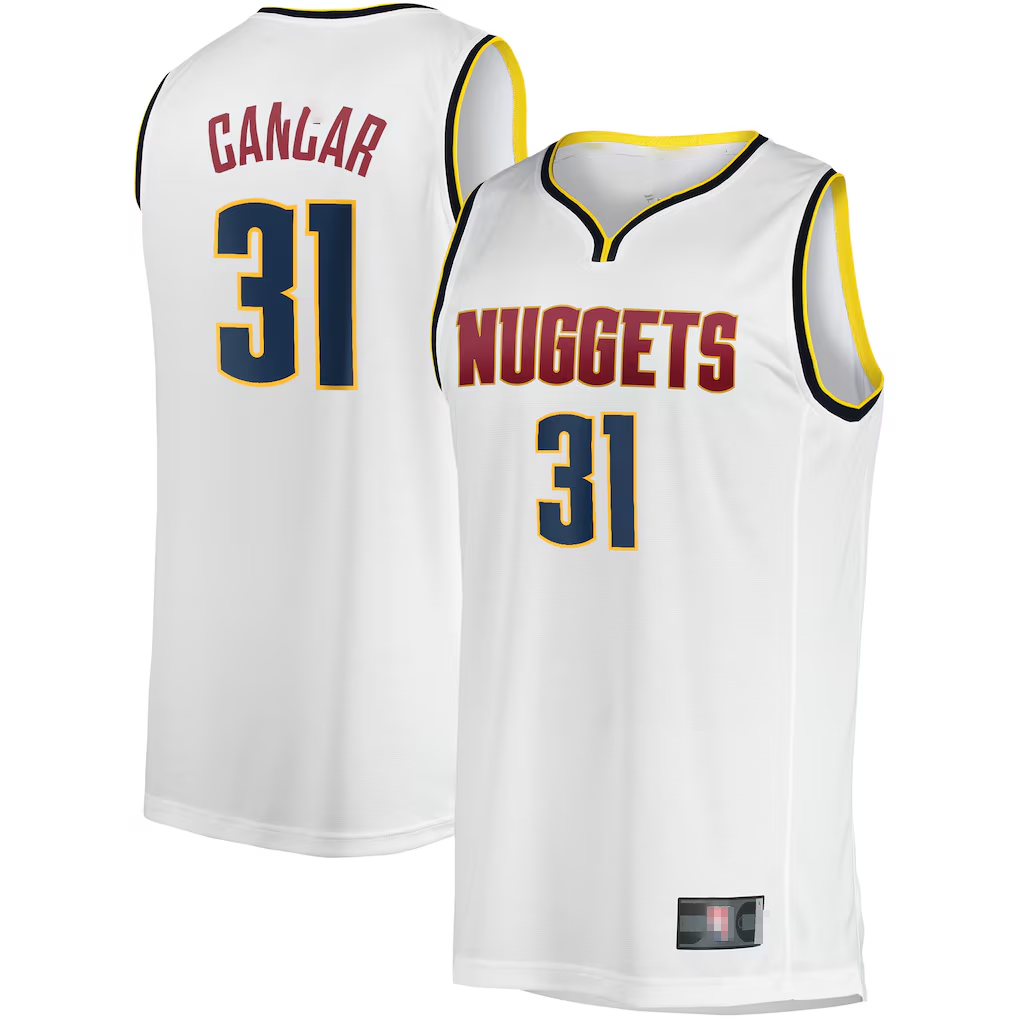 Rebec D.Nuggets #31 Vlatko Cancar White Fast Break Player Jerseys - Association Edition