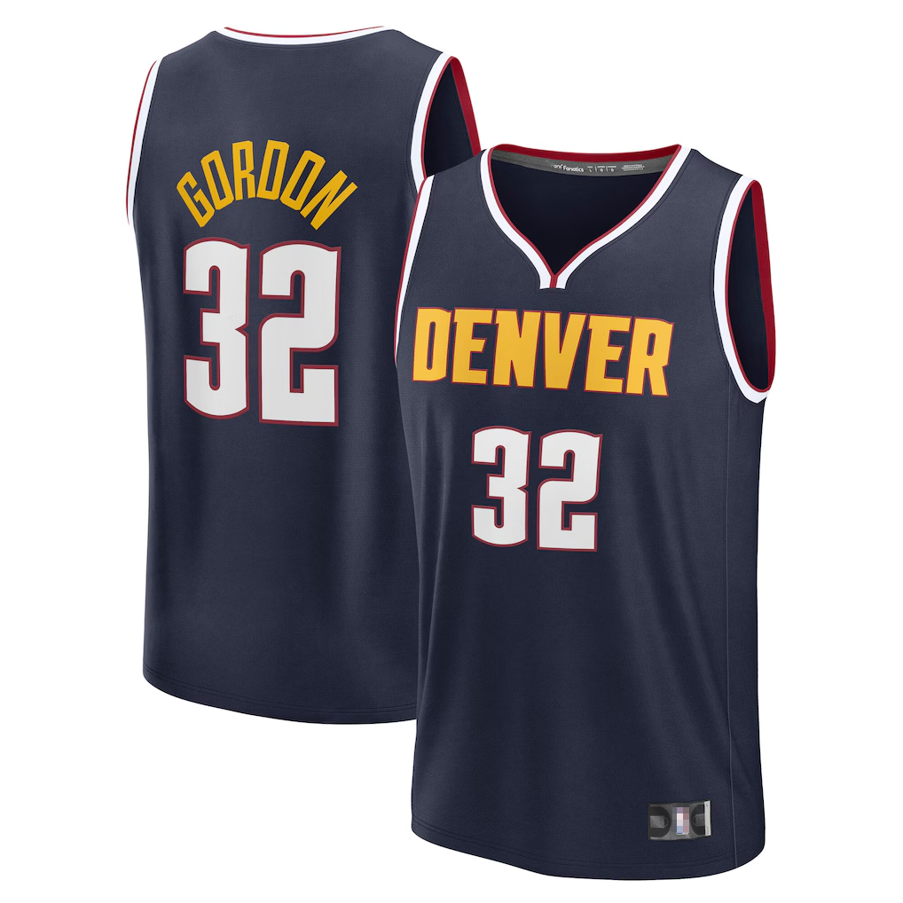 Rebec D.Nuggets #32 Aaron Gordon Navy Fast Break Replica Jerseys - Icon Edition