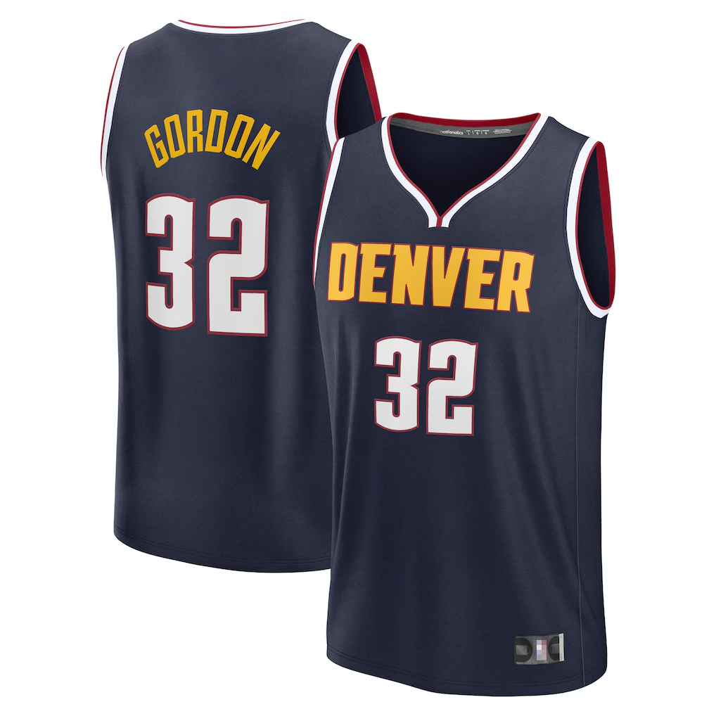 Rebec D.Nuggets #32 Aaron Gordon Navy Fast Break Replica Player Jerseys - Icon Edition