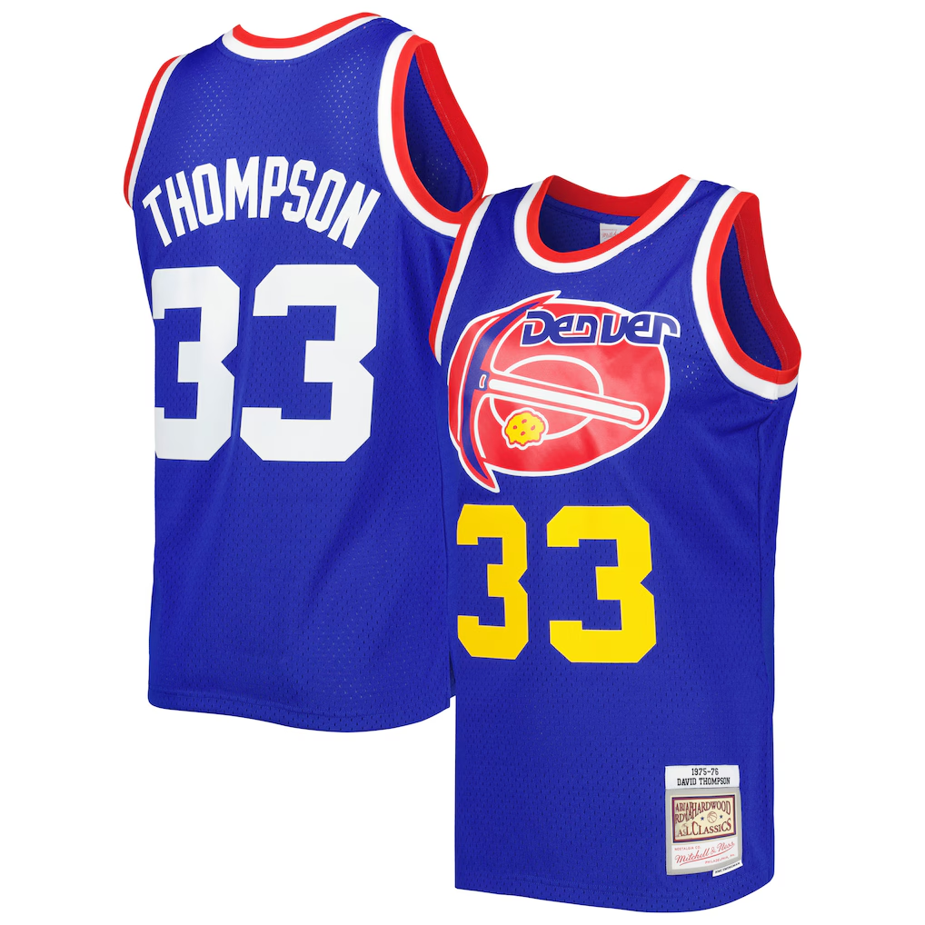 Rebec D.Nuggets #33 Thompson Navy Fast Break Replica Player Jerseys - Icon Edition