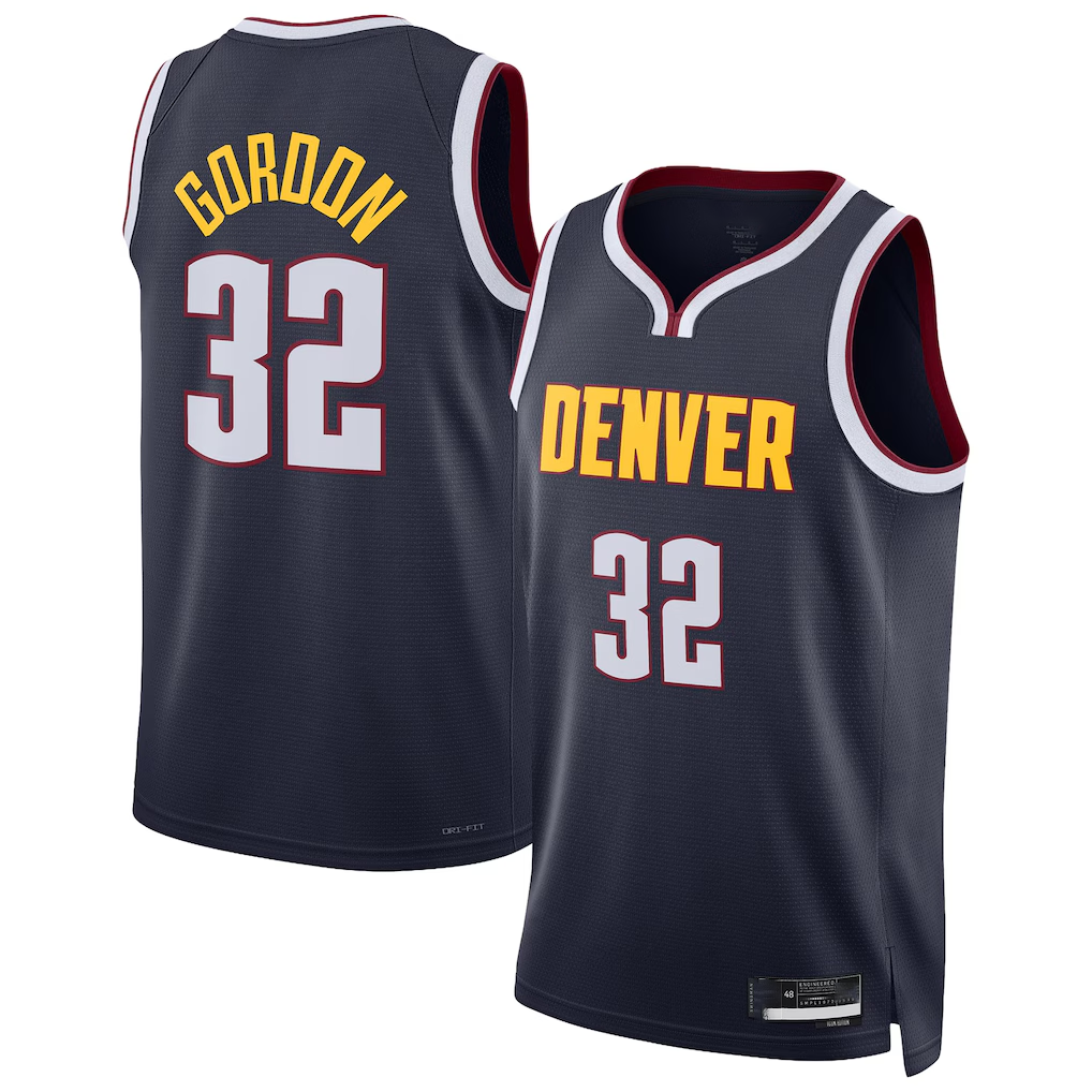 Rebec D.Nuggets #32 Aaron Gordon Navy Swingman Jerseys - Icon Edition