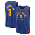 Rebec D.Nuggets #3 Julian Strawther Blue Fast Break Replica Player Jerseys - Statement Edition