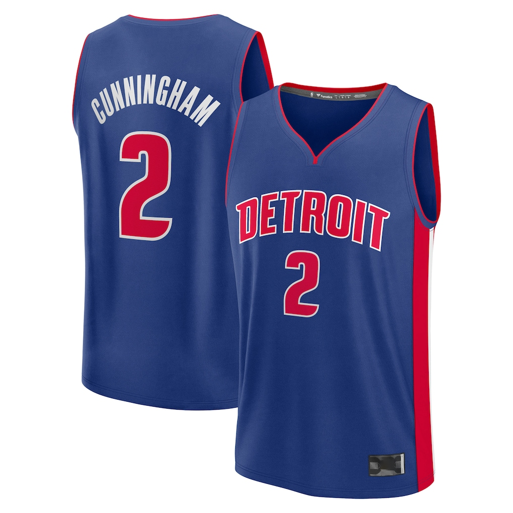Rebec D.Pistons #2 Cade Cunningham  Blue Fast Break Replica Player Jerseys - Icon Edition