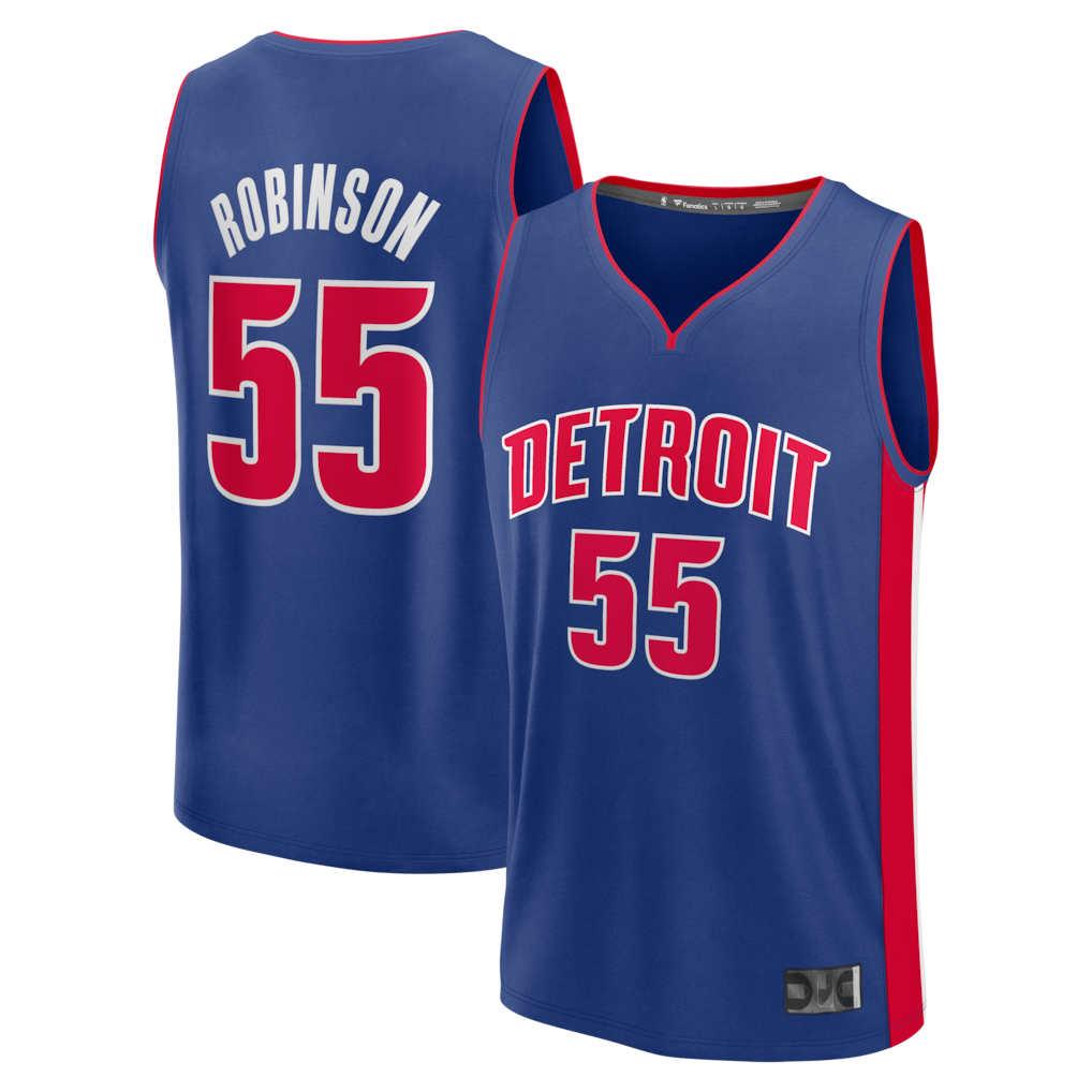 Rebec D.Pistons #55 Duncan Robinson  Blue Fast Break Jerseys - Icon Edition