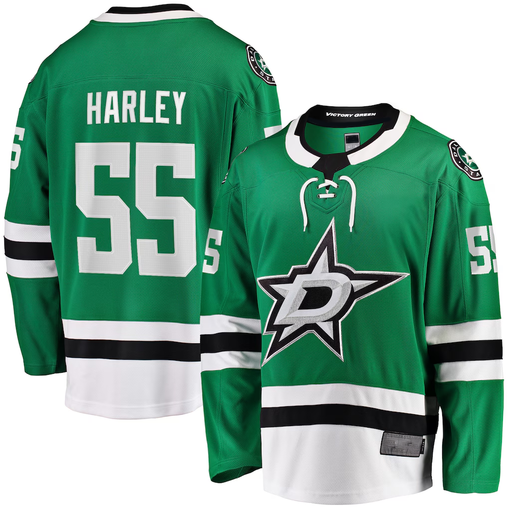 Rebec D.Stars #55 Thomas Harley Kelly Green Home Premier Breakaway Player Jerseys