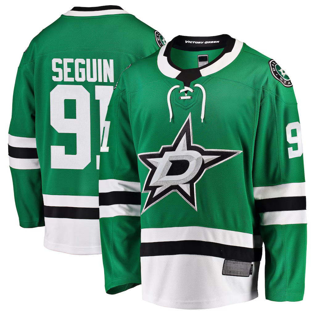 Rebec D.Stars #91 Tyler Seguin Green Breakaway Player Jerseys