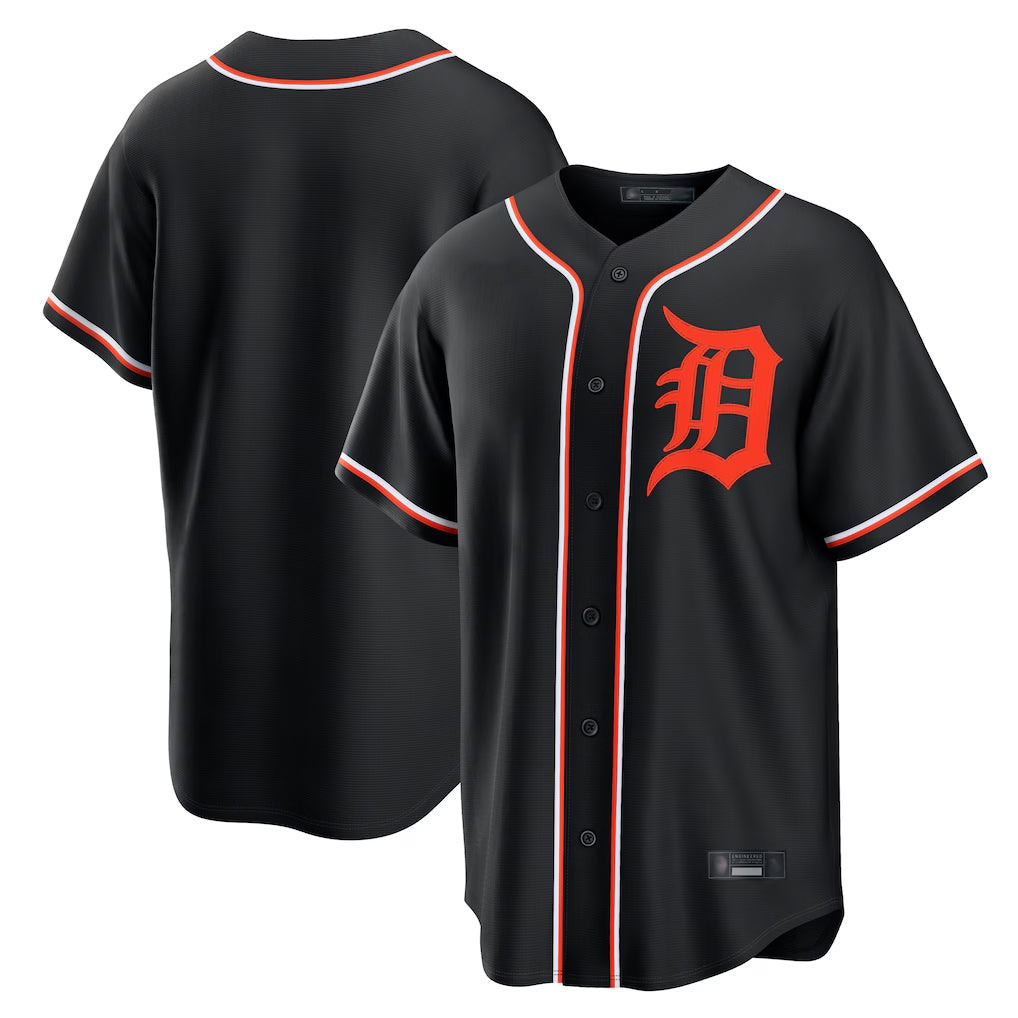 Rebec D.Tigers Black Fashion Out Home Game Blank Player Stitched Jerseys