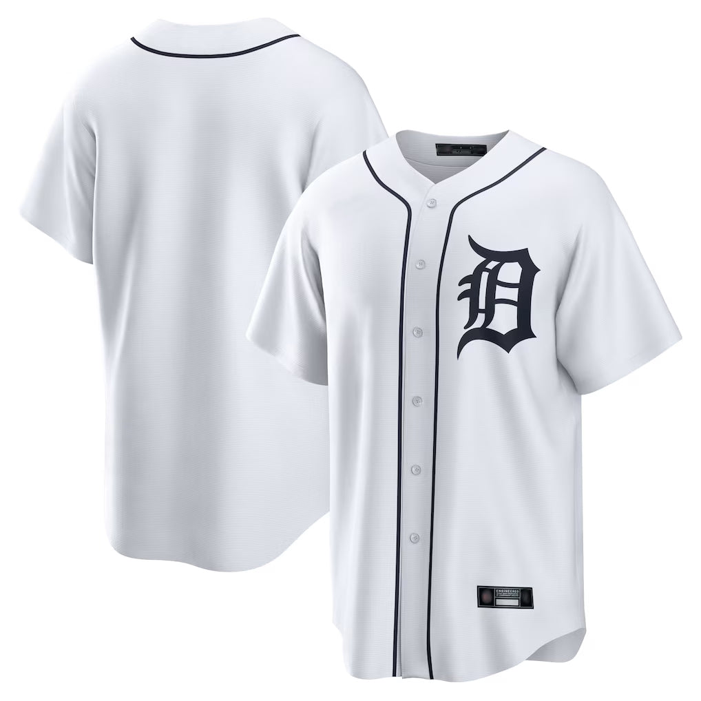 Rebec D.Tigers White Home Game Blank Player Stitched Jerseys