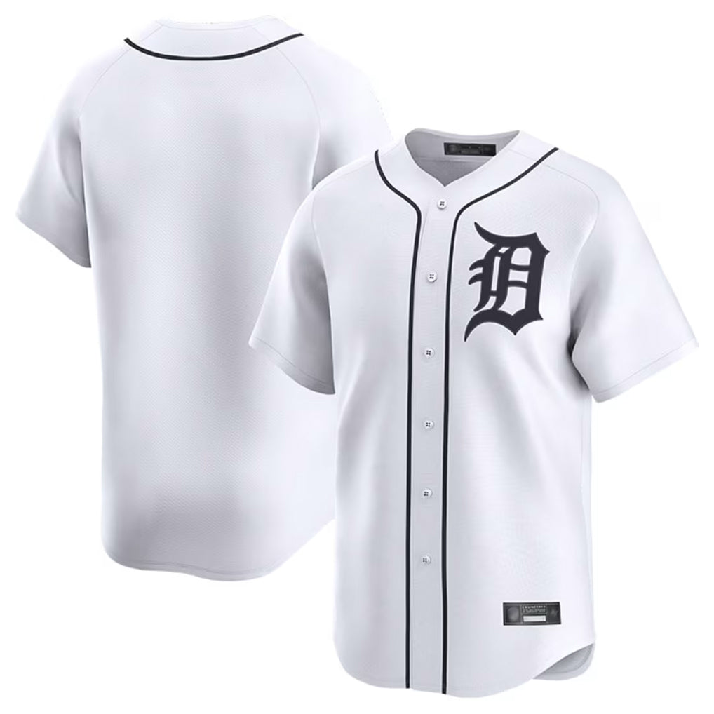 Rebec D.Tigers White Home Limited Blank Player Stitched Jerseys