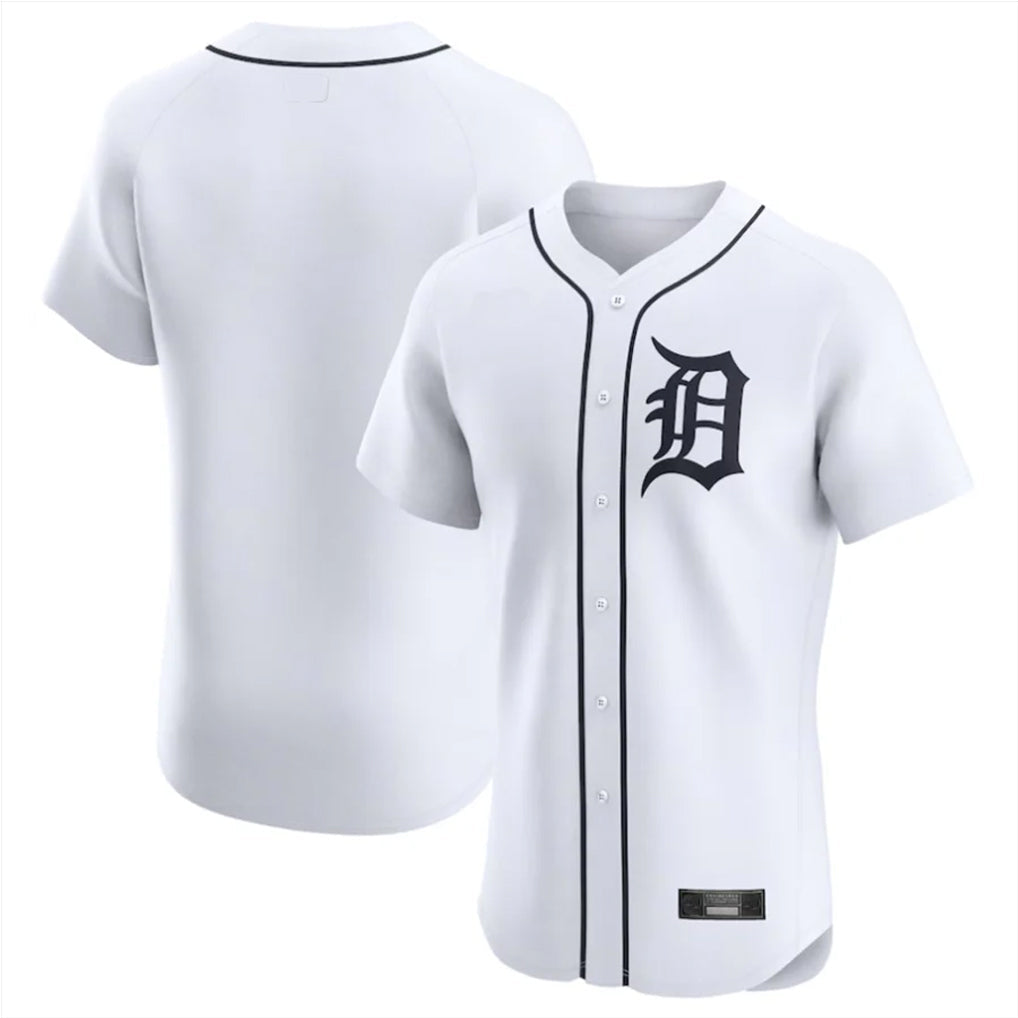 Rebec D.Tigers White Limited Elite Home Blank Player Stitched Jerseys