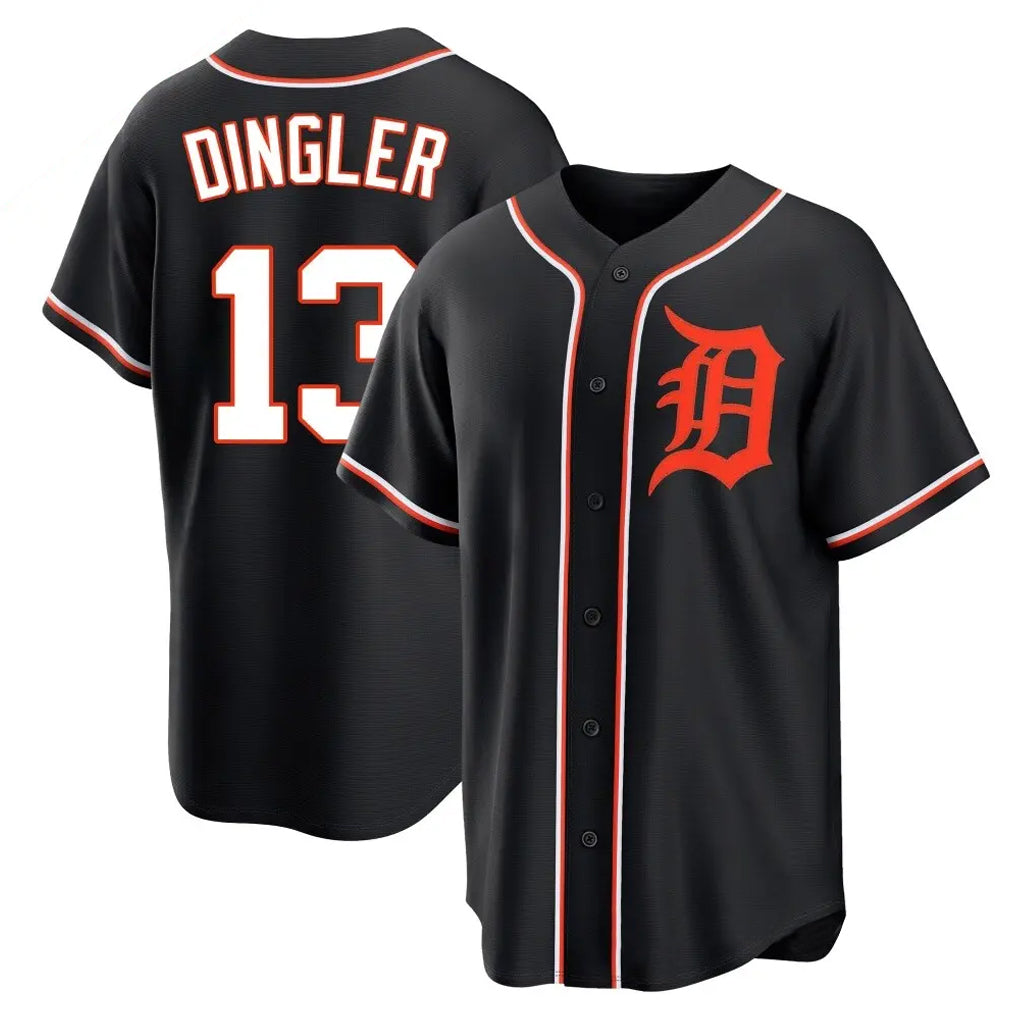 Rebec D.Tigers #13 Dillon Dingler Player Black Fashion Out Home Game Stitched Jerseys