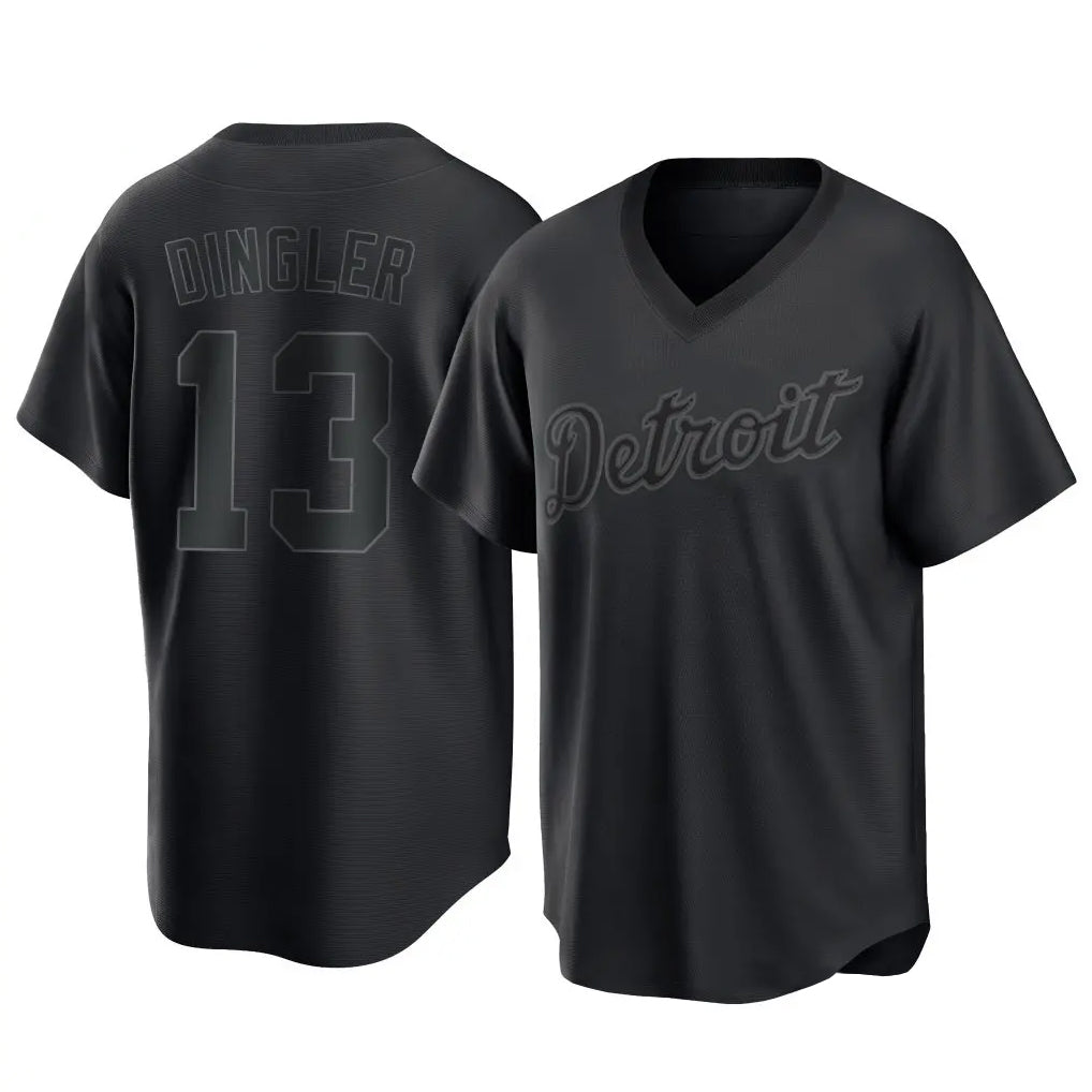 Rebec D.Tigers #13 Dillon Dingler Player Black T-shirt Home Game Stitched Jerseys