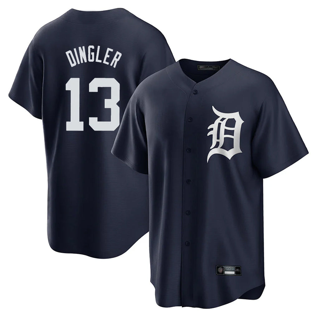 Rebec D.Tigers #13 Dillon Dingler Player Navy Game Home Stitched Jerseys
