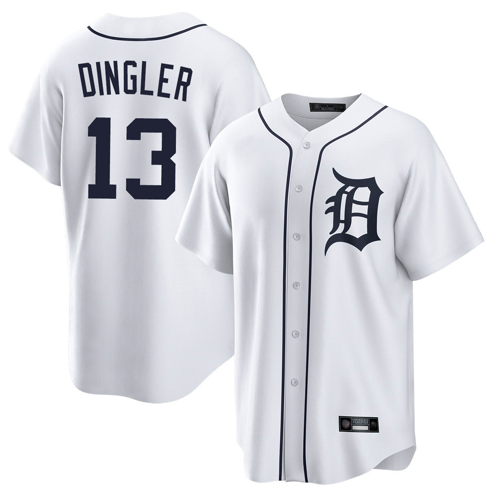 Rebec D.Tigers #13 Dillon Dingler Player White Home Game Stitched Jerseys