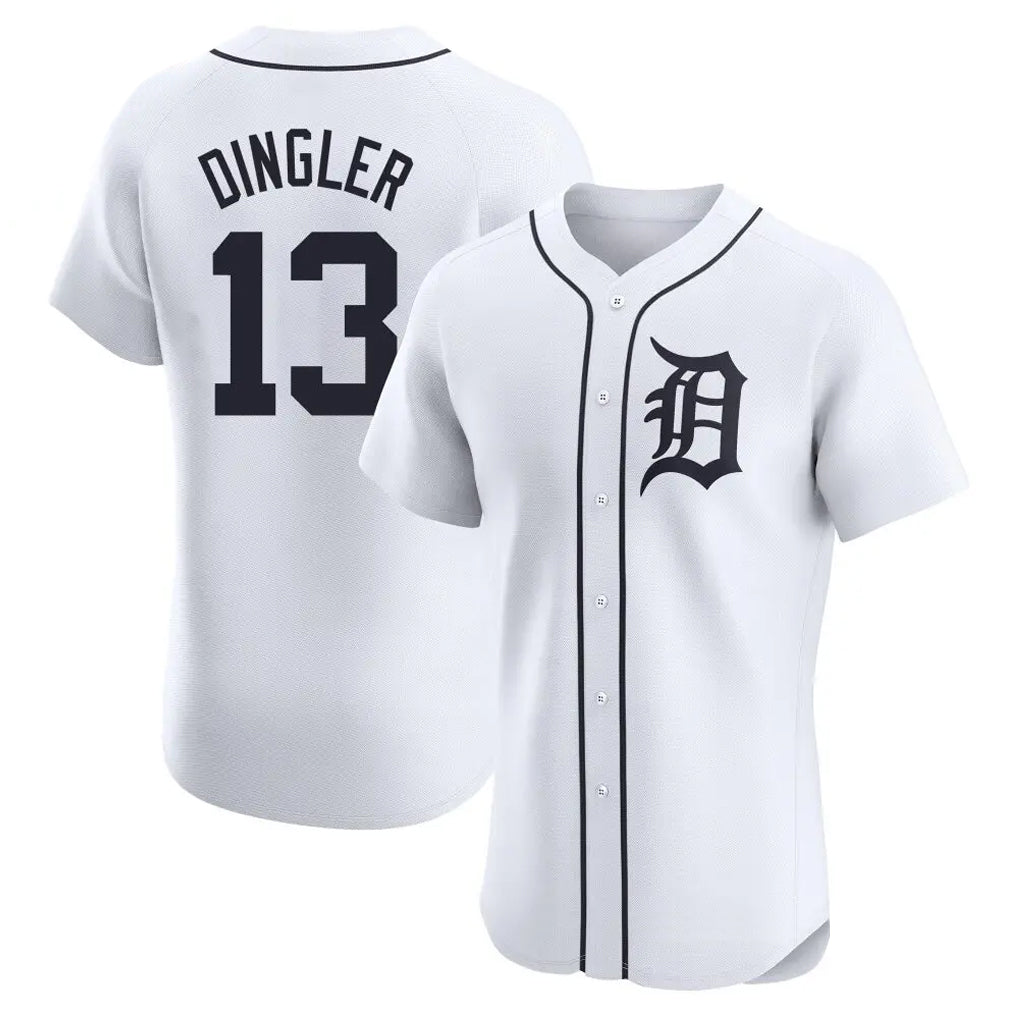 Rebec D.Tigers #13 Dillon Dingler Player White Limited Elite Home Stitched Jerseys