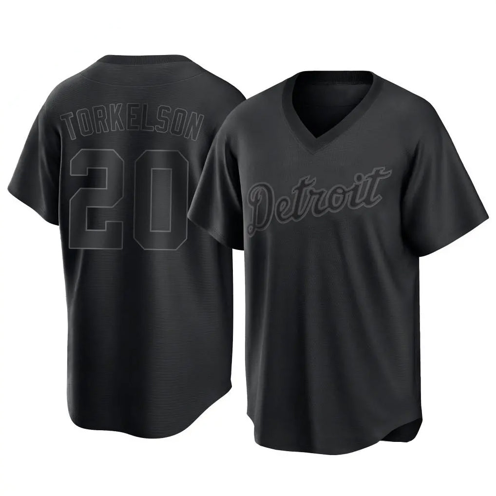 Rebec D.Tigers #20 Spencer Torkelson Player Black T-shirt Home Game Stitched Jerseys