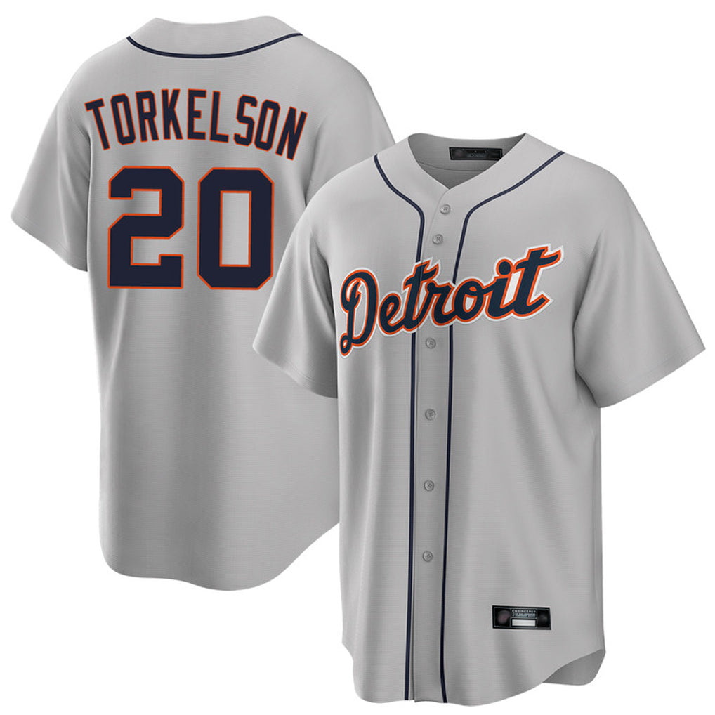 Rebec D.Tigers #20 Spencer Torkelson Player Gray Home Game Stitched Jerseys