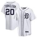 Rebec D.Tigers #20 Spencer Torkelson Player White Home Game Stitched Jerseys