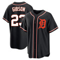 Rebec D.Tigers #23 Kirk Gibson Player Black Fashion Out Home Game Stitched Jerseys