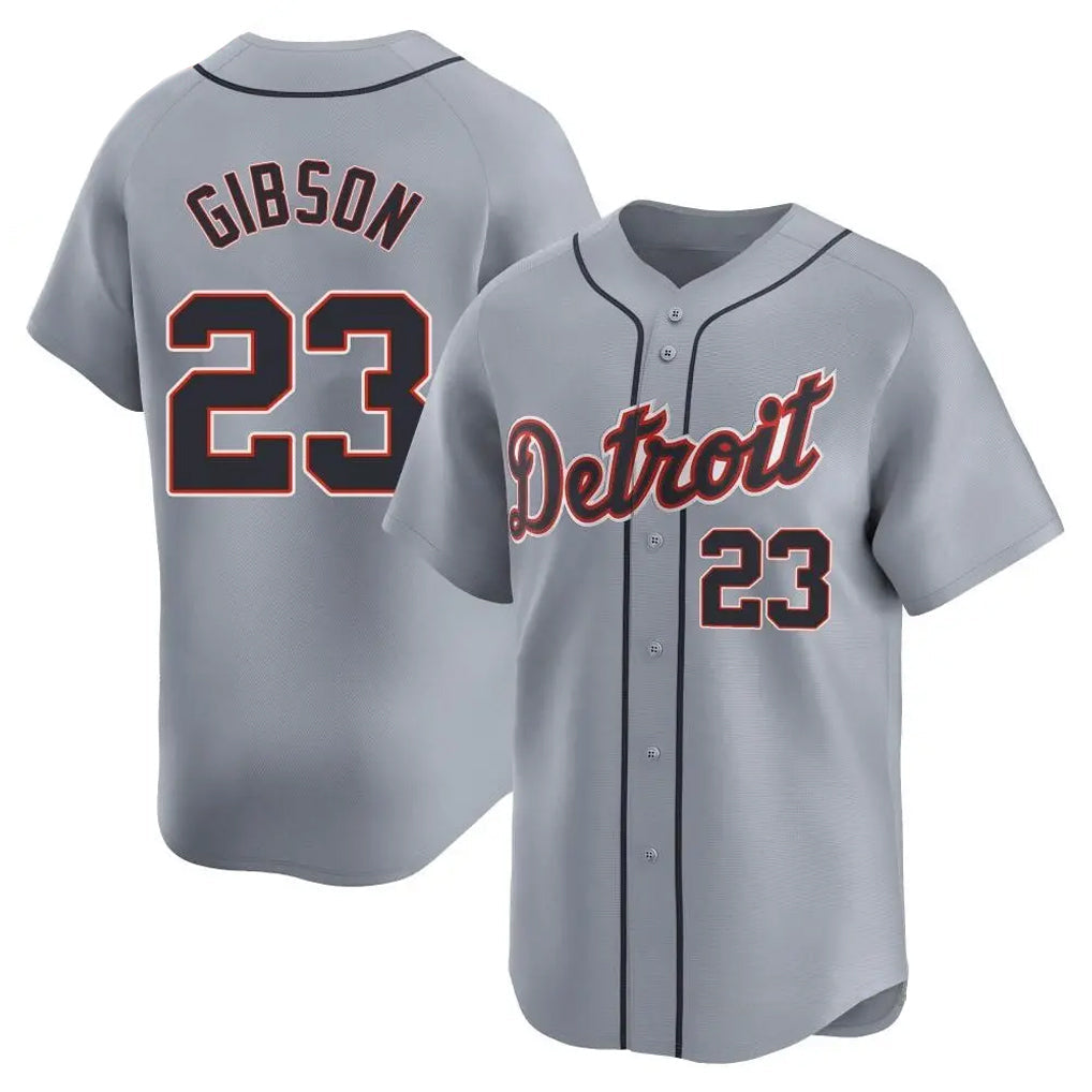 Rebec D.Tigers #23 Kirk Gibson Player Gray Home Limited Stitched Jerseys
