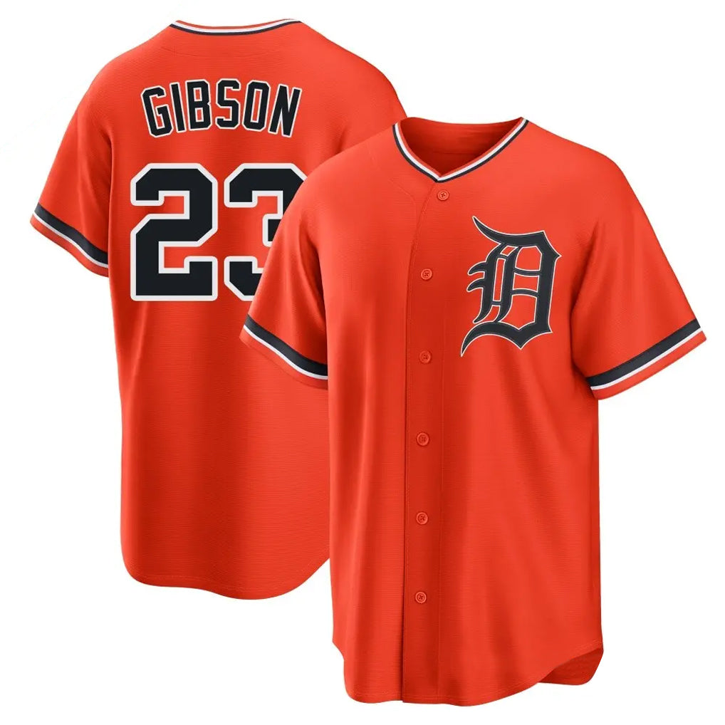 Rebec D.Tigers #23 Kirk Gibson Player Orange Home Game Stitched Jerseys