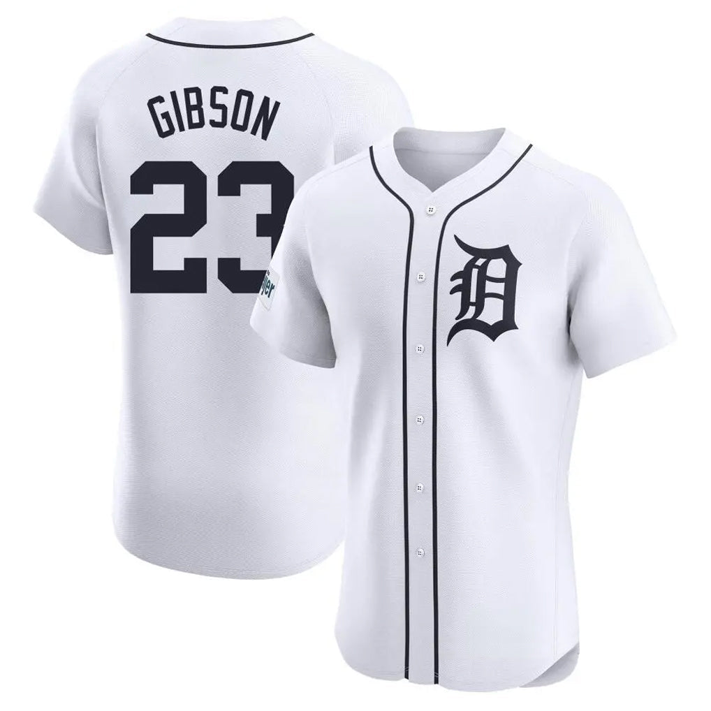 Rebec D.Tigers #23 Kirk Gibson Player White Limited Elite Home Stitched Jerseys