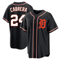 Rebec D.Tigers #24 Miguel Cabrera Player Black Fashion Out Home Game Stitched Jerseys