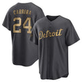 Rebec D.Tigers #24 Miguel Cabrera Player Charcoal All-Star Home Game Stitched Jerseys