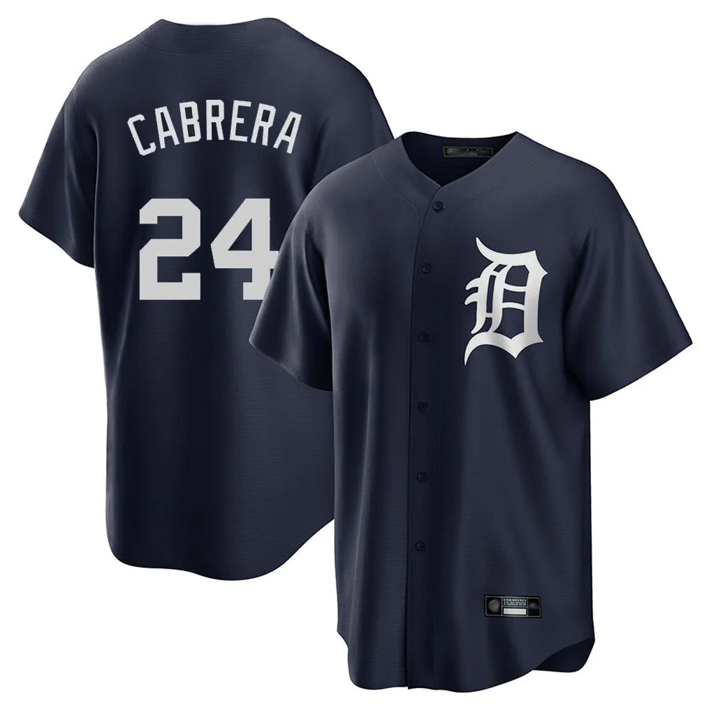 Rebec D.Tigers #24 Miguel Cabrera Player Navy Game Home Stitched Jerseys