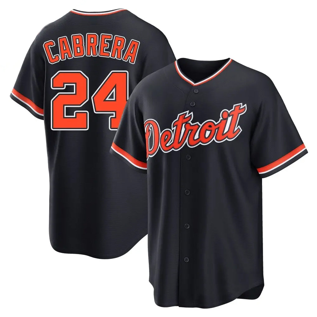 Rebec D.Tigers #24 Miguel Cabrera Player Navy Home Game Stitched Jerseys