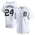 Rebec D.Tigers #24 Miguel Cabrera Player White Home Limited Stitched Jerseys