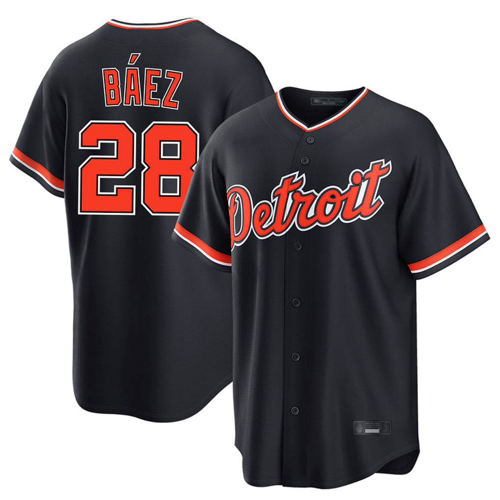 Rebec D.Tigers #28 Javier B¨¢ez Player Navy Home Game Stitched Jerseys