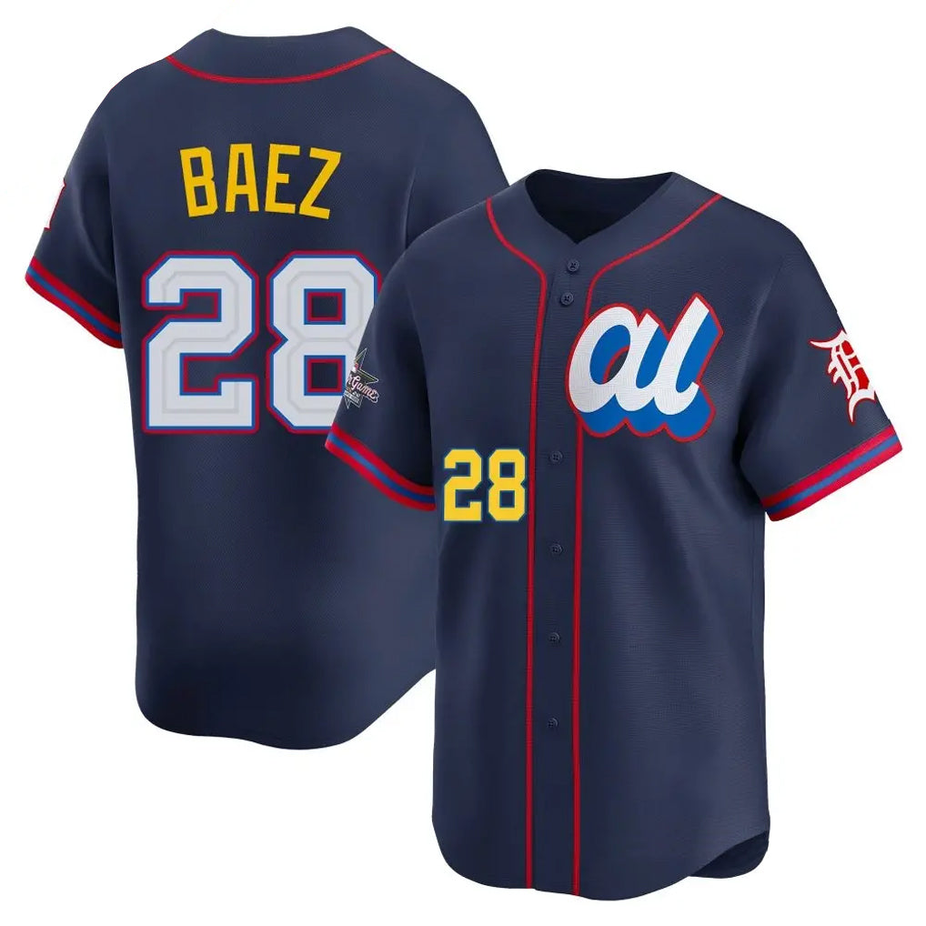 Rebec D.Tigers #28 Javier B¨¢ez Player Navy Limited American League All-Star Edition Stitched Jerseys