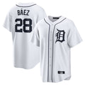 Rebec D.Tigers #28 Javier B¨¢ez Player White Home Game Stitched Jerseys