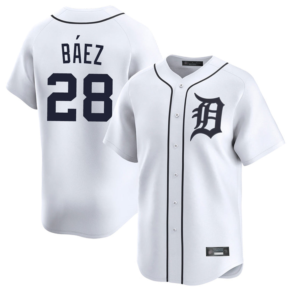 Rebec D.Tigers #28 Javier B¨¢ez Player White Home Limited Stitched Jerseys