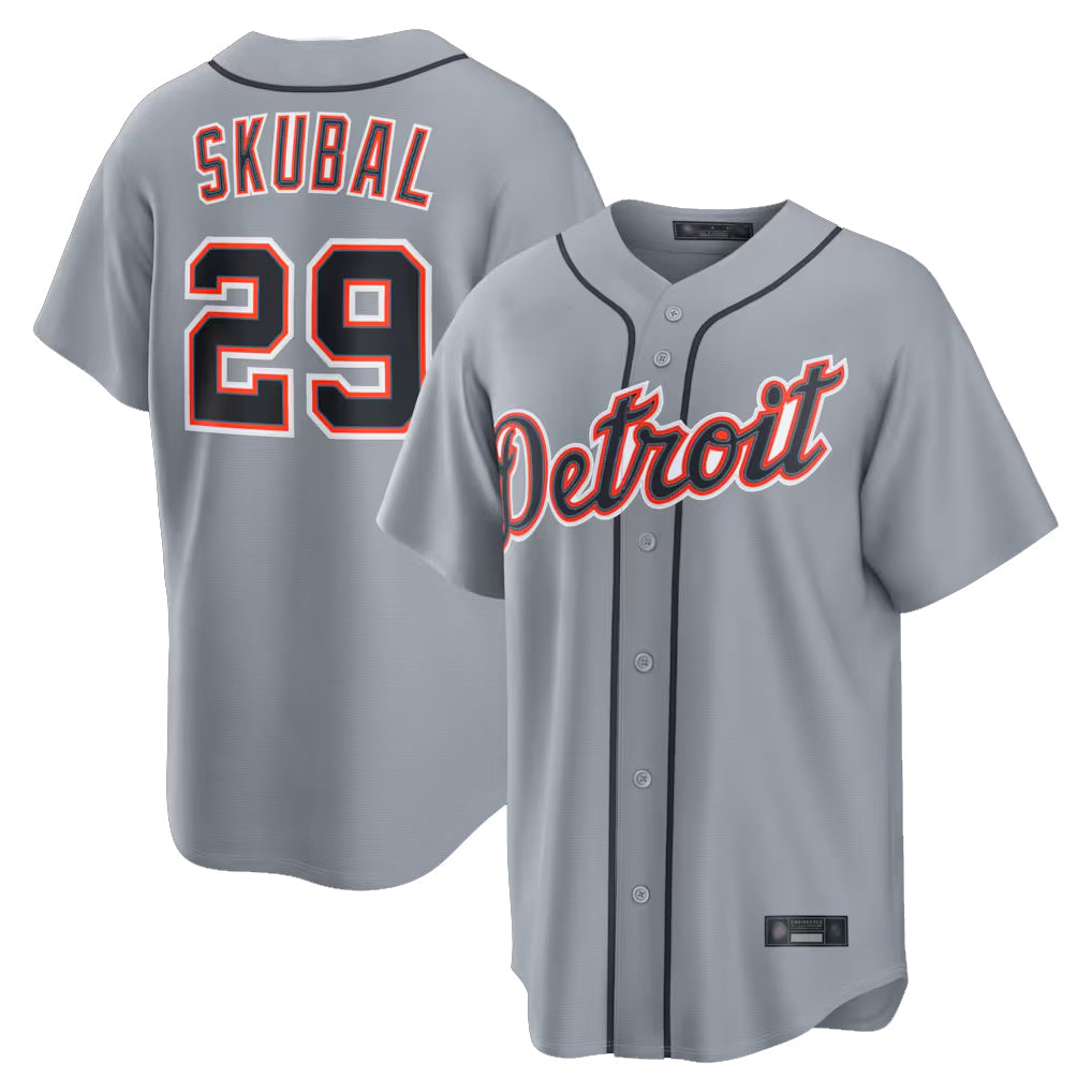 Rebec D.Tigers #29 Tarik Skubal Player Gray Home Game Stitched Jerseys