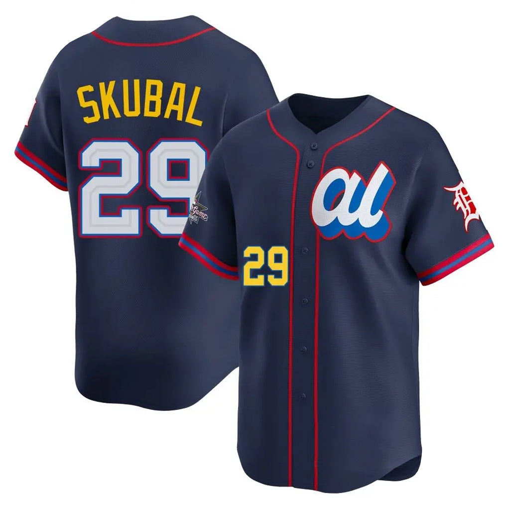 Rebec D.Tigers #29 Tarik Skubal Player Navy Limited American League All-Star Edition Stitched Jerseys