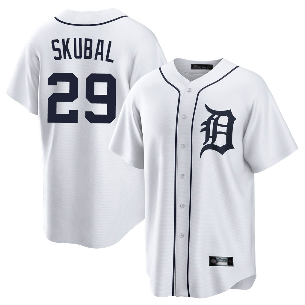 Rebec D.Tigers #29 Tarik Skubal Player White Home Game Stitched Jerseys